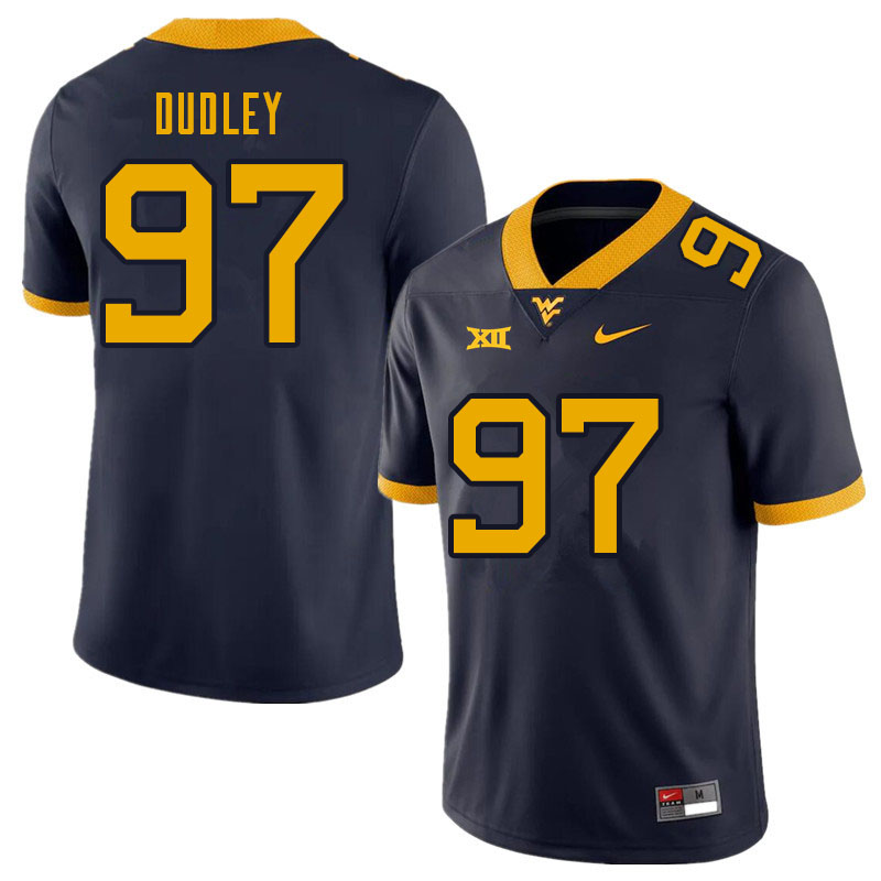 Men #97 Brayden Dudley West Virginia Mountaineers College Football Jerseys Sale-Navy